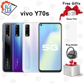 New Original vivo Y70s 5G Mobile Phone 6.53inch 6GB +128GB Exynos 880 Octa-core Android 10 4500mAh Face ID Smartphone