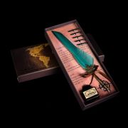 1Set with 5 Nib English Calligraphy Feather Dip Pen Writing Ink Set Stationery Gift Box Creative Gift Quill Pen Fountain Pen New