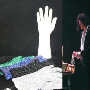 In Memory MJ Michael Jackson Colorful Both Side Crystal Rhinestone Handmade  Performance Collection Glove