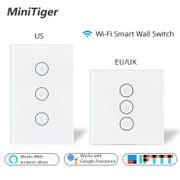 Tuya Smart Life Wifi Smart Wall Touch Switch Glass Panel Mobile APP Remote Control work with Amazon Alexa Google Home US EU UK