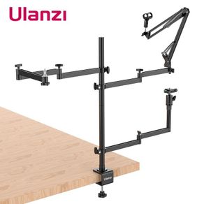 ULANZI UURIG Universal Desktop Table Stand Flexible Multi Arm Mount Cold Shoe LED Holder Live Stream Broadcast