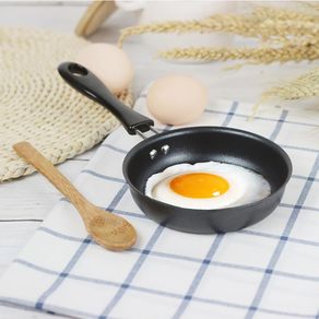 Hot 12cm Mini Round Flat Bottom Steak Egg Breakfast Frying Pan Non-stick Saucepan
