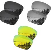 SmartVLT 3 Pairs Polarized Sunglasses Replacement Lenses for Oakley Twoface XL Stealth Black and Silver Titanium and 24K Gold