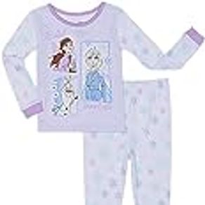 Frozen II Toddler Girls Elsa Anna Olaf 2pc Snug Fit Snowflake Pajamas (3t) White