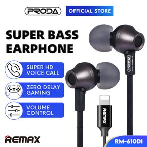 REMAX Earphone Gaming Earphone Stereo Earphone Ip Earphone Remax RM-610DI Earphone Bass Earphone Earfone Wired Earphones