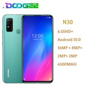Doogee N30 Android 10 Mobile Phone 6.55" HD+ Screen Smartphone 4180mAh 16MP Quad Rear Cameras Full Netcom  MT6762V 4GB 128GB