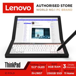 [Free 3Y Warranty] Lenovo ThinkPad X1 Fold Gen 1 | 20RK003KSG | 13.3" 300nits Folding Touch | Intel i5-L16G7 | 8GB RAM | 256GB SSD | Win11 Home | 3Y Lenovo Warranty