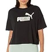 PUMA Women's Essentials Cropped Logo Tee, Puma Black, 3X-Large