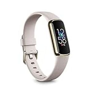Fitbit Luxe Fitness and Wellness Tracker with Stress Management, Sleep Tracking and 24/7 Heart Rate, Lunar White/Soft Gold, One Size (S & L Bands Included) - Singapore Edition