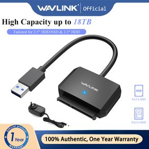 Wavlink USB 3.0 SATA III Hard Drive Adapter Cable, SATA to USB 5Gbps  Adapter Cable for 2.5 HDD/SSD & 3.5 HDD Hard Drive Connector with 12V/2A  Power Adapter, Support UASP, TRIM and