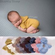 Newborn Photography Props Knit Clothes Infant Baby Boy Girl Photo Shoot Crochet Romper+Hat Outfits foto Shooting Prop Costume