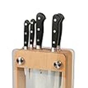  Schmidt Brothers - Carbon 6, 15-Piece Kitchen Knife Set,  High-Carbon Stainless Steel Cutlery with Downtown Acacia and Acrylic  Magnetic Knife Block and Knife Sharpener: Home & Kitchen