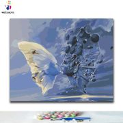 DIY Coloring paint by numbers Face butterfly paintings by numbers with kits 40x50 framed