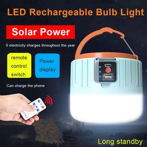 Portable Solar LED Camping Light USB Rechargeable Bulb For Outdoor Tent Lamp Lantern Emergency Lights For BBQ Hiking