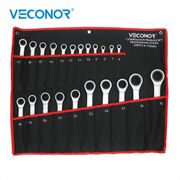 22Pcs 6-32mm Sizes Hand Tools 72T Ratcheting Dull Polish Ratchet Spanner Wrench Tools Set CrV-Steel Key Wrenches Tool for Repair