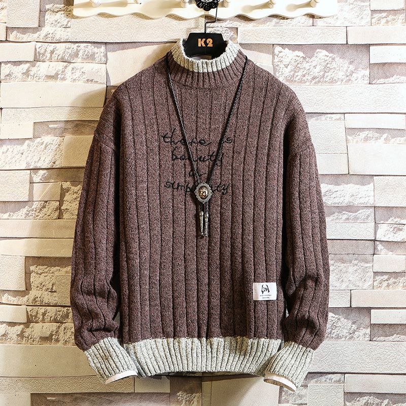 New Winter Striped Turtleneck Sweater 