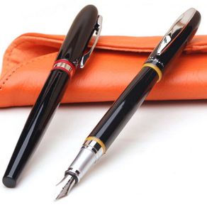 Pimio 907 Luxury Smooth Black and Red Stripe 0.5 mm Iridium Nib Metal Fountain Pen with Original Gift Box Ink Pens Free Shipping