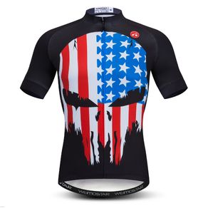 Mens USA Cycling Jersey Riding mtb Team Outdoor Bicicleta Short Sleeve Clothing Tops Shirts Ropa Ciclismo Sportswear Black Red