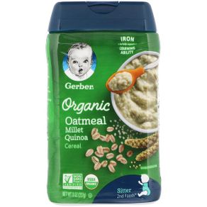 Gerber Organic Oatmeal Cereal Millet Quinoa 8 oz (227 g)