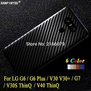 For LG G6 G7 Fit One V30 V30S V40 Q Stylus Plus ThinQ Full Cover Back Decal Skin 3D Carbon Fiber Phone Protective Sticker Film