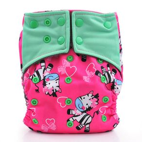 Happy Flute AIO Cloth Diaper Reusable Diapers for Baby Breathable Bamboo Charcoal Double Gussets OS Pocket Diaper Fit 3-15kg