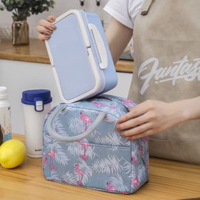 Functional Pattern Cooler Lunch Box Portable Insulated Canvas