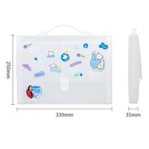 new🉑Deli File Holder TransparentA4Multi-Layer Folder Test Paper Storage Bag Portable Large Capacity13Student Learning Do