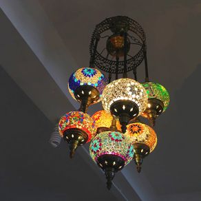 moroccan pendant light handmade mosaic stained glass Corridor Stairwell cafe restaurant hanging light lamp
