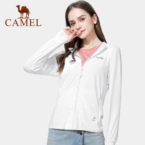 Camel Womens Hooded Jacket Anti-ultraviolet Lightweight Breathable Outdoor Quick-drying Sunscreen Shirt