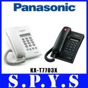 Panasonic KX-T7703X Telephone Corded. Also known as KX-T7703. LCD Display. Caller ID. Wall Mountable. Ringing Tone Selection. No Batteries Required. Local SG Seller. Available in Black or White. (Export Set - No Warranty)