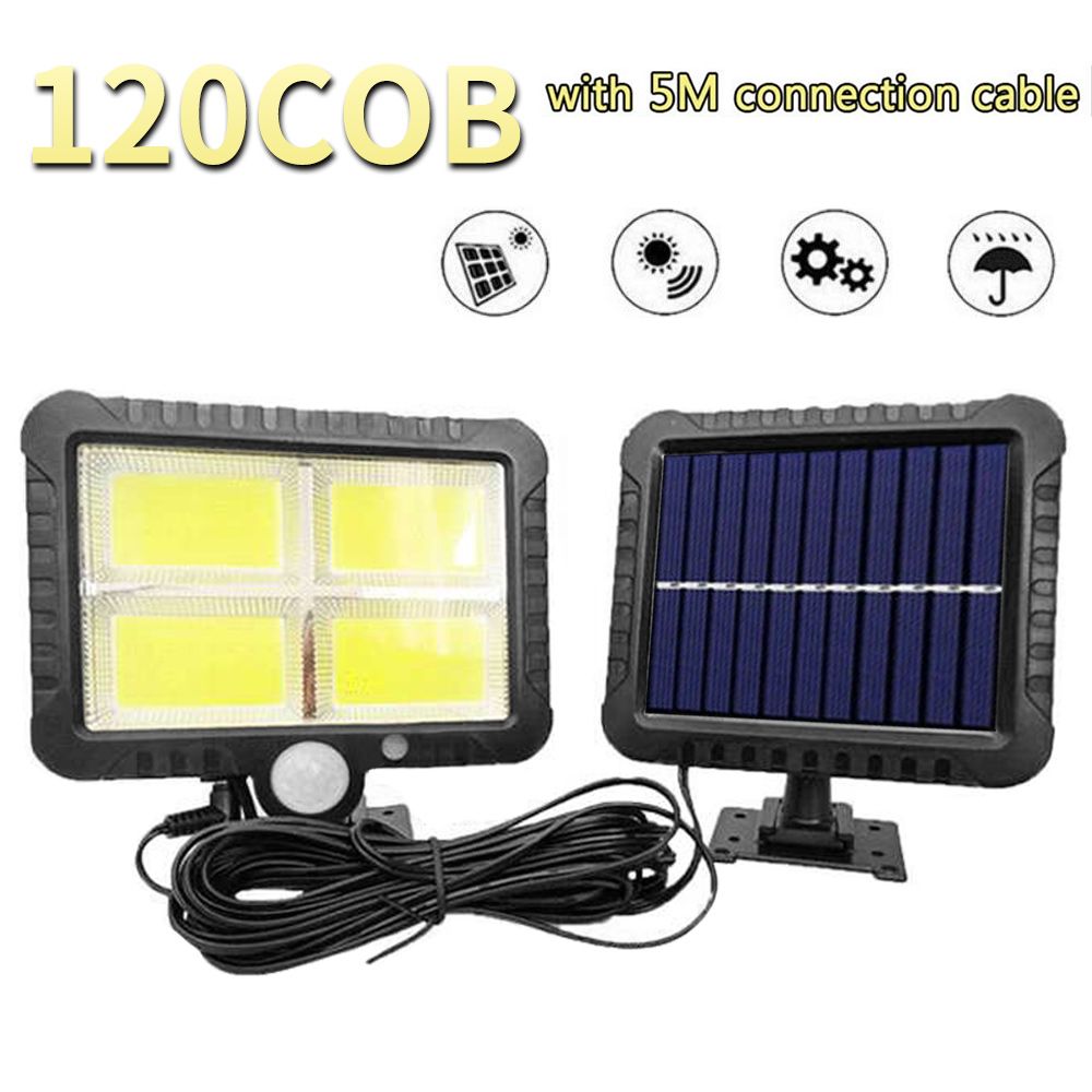 cob solar power motion sensor wall light