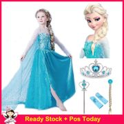 Frozen Anna Elsa Dresses Kids Girls Costume Princess Party Fancy Cosplay Dress