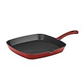 Cuisinart Chef's Classic Enameled Cast Iron 9-1/4-inches Square Grill Pan, Cardinal Red