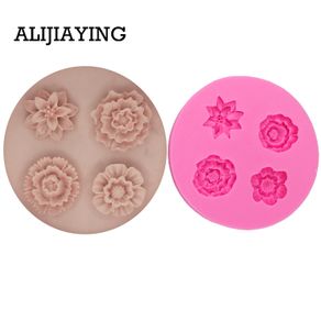 M1297 Flower Silicone Mold Fondant Molds Cake Decorating Tools Polymer Clay Candy Chocolate Moulds cake stencil
