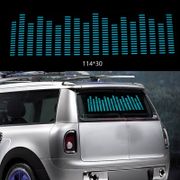 Car Blue LED Music Rhythm Flash Light Sound Activated Sensor Equalizer Rear Windshield Sticker Styling Neon Lamp