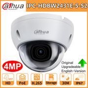 Original Dahua IP Camera HD 4MP IPC-HDBW2431E-S-S2 PoE IR 30M Micro SD Card Slot H.265 IP67 IK10 Upgradeable Dome Camara Webcam