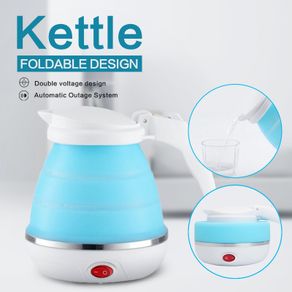 Electric kettle foldable silicone portable water kettle 600ml mini small  electric kettles travel water boiler camping kettle