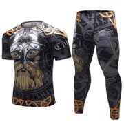 Brand New Viking Quick Dry Joggers Sets Men Running Sets Compression Sports Suits Skinny Tights Clothes Gym Fitness  Sportswear