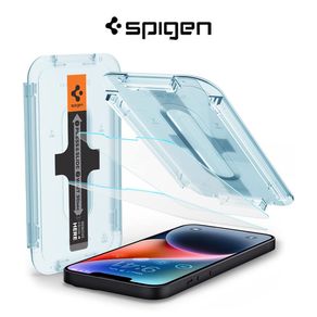 [2 Pack] Spigen iPhone 14 Plus Screen Protector iPhone 13 Pro Max Tempered Glass GLAS.tR EZ Fit Auto Alignment Tray
