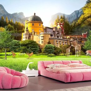 5 meters ultra high definition fantasy world castle wonderland living room living room bedroom background wall painting