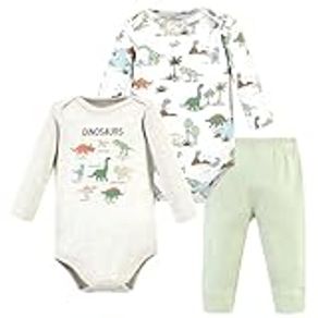 Hudson Baby Unisex Baby Long-Sleeve Bodysuits and Pants, Dinosaur Adventures Long-Sleeve, 6-9 Months