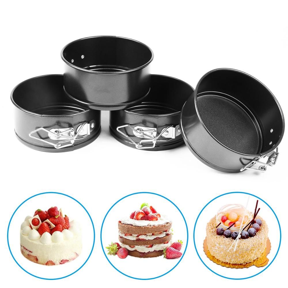 Non Stick Set Of 3 Round Springform Pan With Loose Base Cake Baking Tin  Interlocking Bakeware (00178) - Baking Dishes & Pans - AliExpress