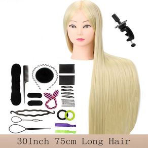 75CM Long Hair Mannequin Head With Hair For Hairstyles Hairdressing  Training Head Model For Wig Women Educational Hairdresser