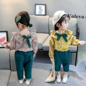 【HY💕Kids】Korean Version of Girls' Autumn and Winter Lovely Suit Pure Cotton Comfortable Foreign Style Girls' Long Sleeved Jacket Children's Long Sleeved Jacket Girls' Infant Suit Children's Suit Fashion