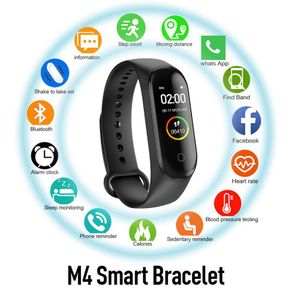 M4 Smart Wristband Fitness Band Watch Bracelet Tracker Blood Pressure HeartRate Pedometers Portable Fitness Equipment