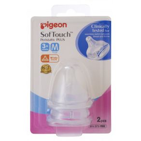 [Bundle Of 3] Pigeon SofTouch™ Peristaltic PLUS Nipple 2pc Blister Pack (M Size - Y-Cut)