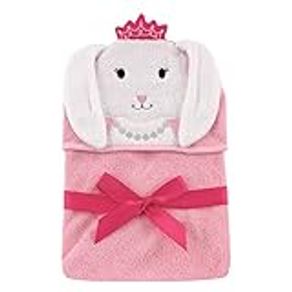 Hudson Baby Animal Face Hooded Towel, Princess Bunny