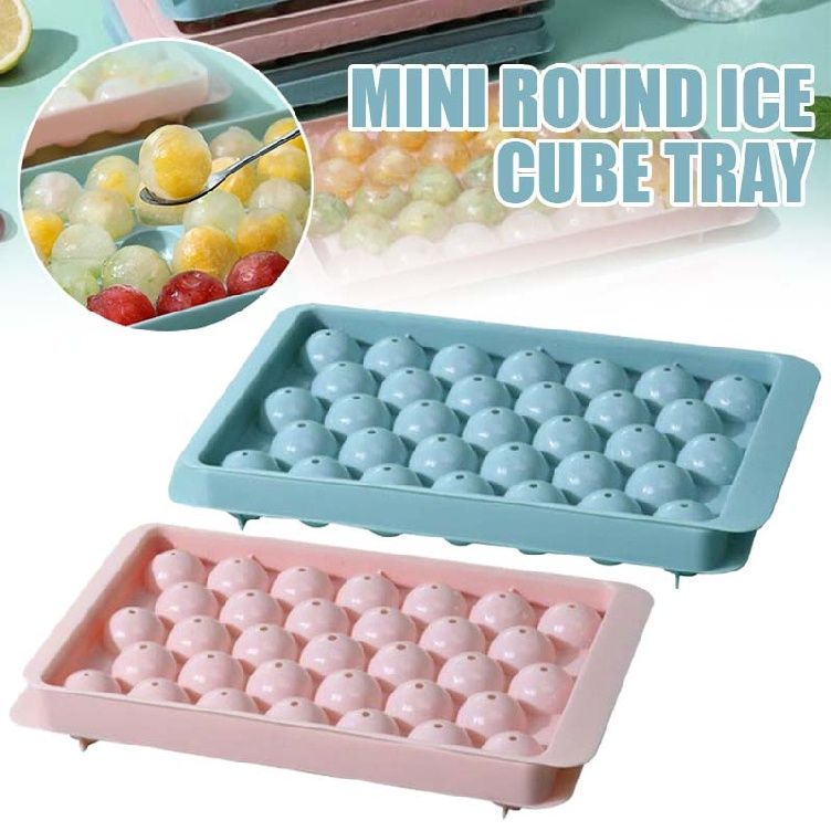 Creative Round Balls Ice Cube Tray with Lid,Tray Making 66PCS Sphere Ice  cubes.