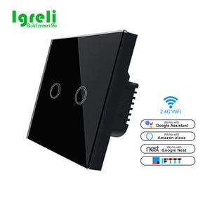 Igreli Wifi Smart Wall Touch Light Switch 220v Wireless APP Remote Control Works with Amazon Alexa and Google Home