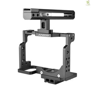 Andoer C15-B Camera Cage + Top Handle Kit Aluminum Alloy with Cold Shoe Mount Compatible with  Z6/Z7 DSLR Camera   A0223